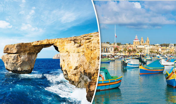 The Azure Window, a limestone natural arch